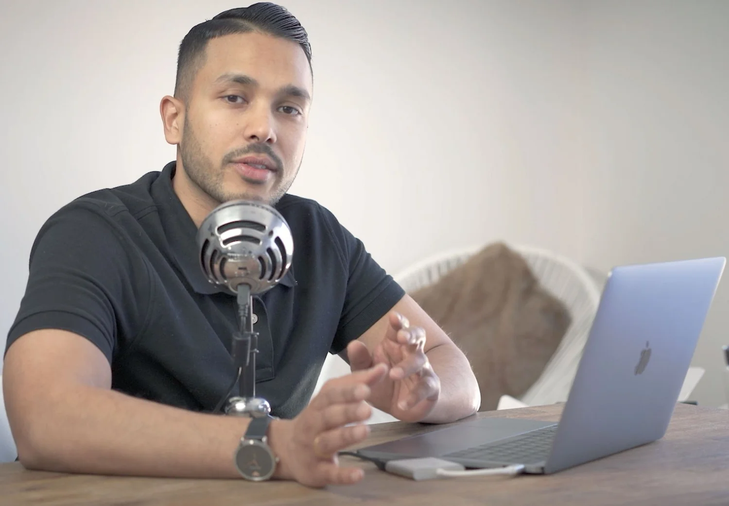 Male solopreneur in his early 40s, White, casual professional style in a home office