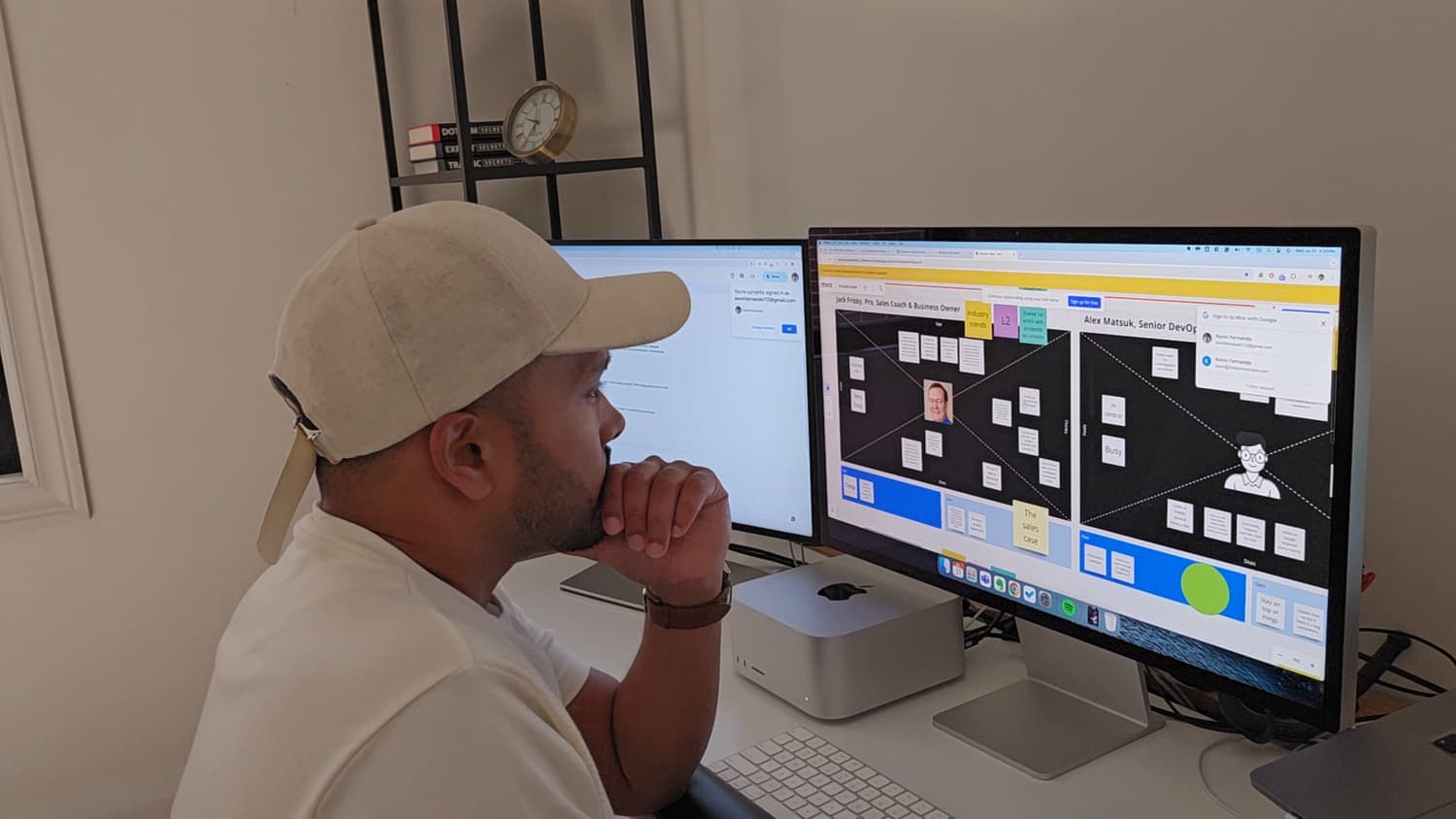 Webinar setup with camera and live audience grid